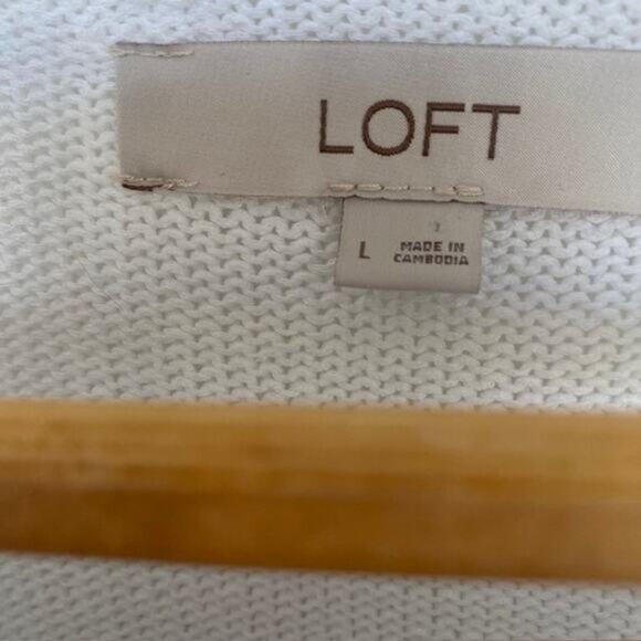 The Loft Pullover Sweater Red Sailboat over Blue & White Stripes Women's Large - Picture 4 of 12